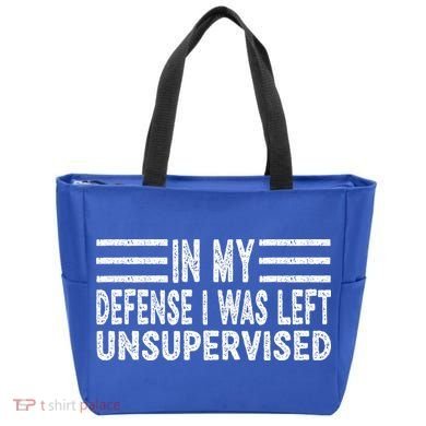 Funny In my defense i was left unsupervised Retro Tote Bag