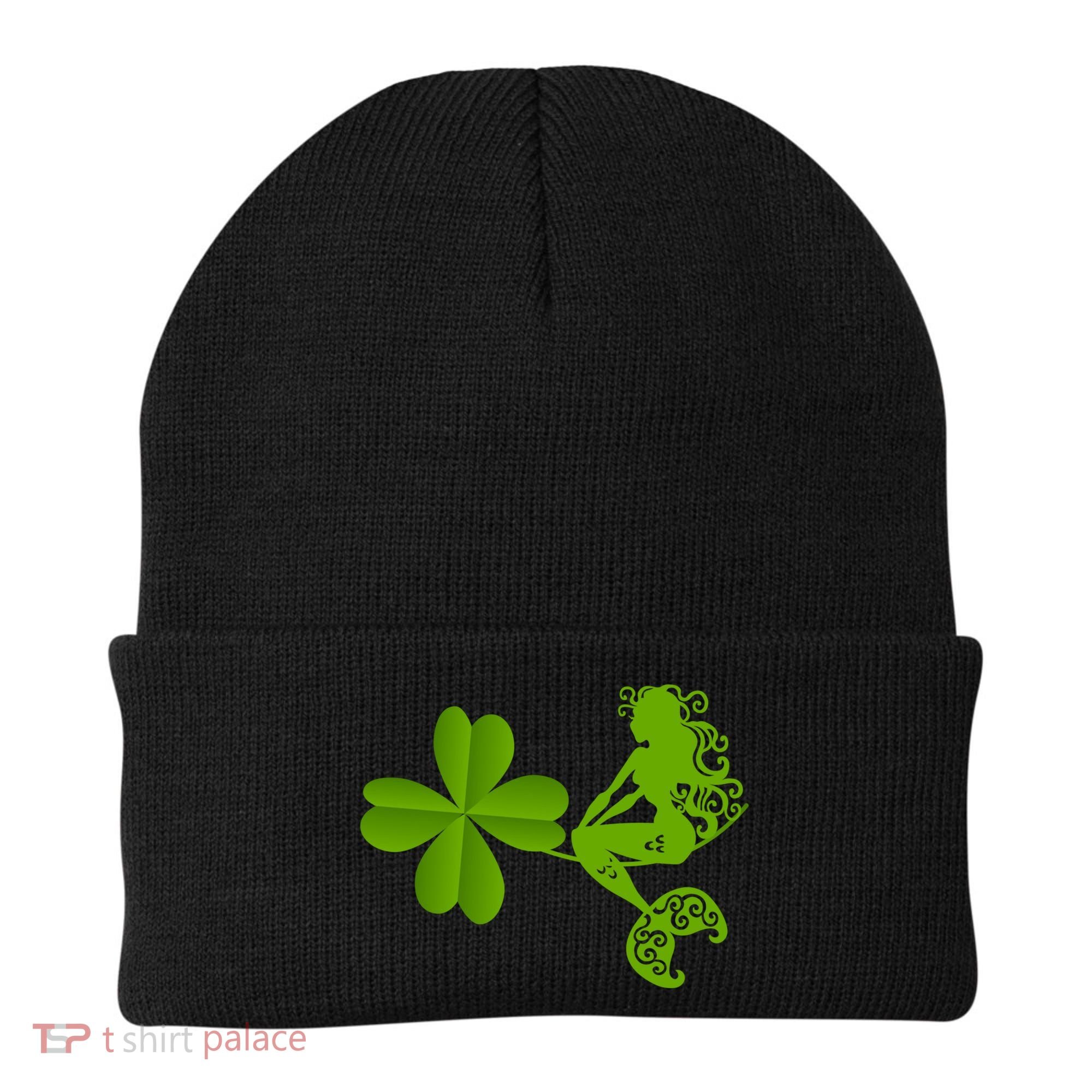 Funny Irish Mermaid Love Shamrock St Patricks Day Funny Gift Beanie