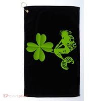 Funny Irish Mermaid Love Shamrock St Patricks Day Funny Gift Golf Towel thumb 0