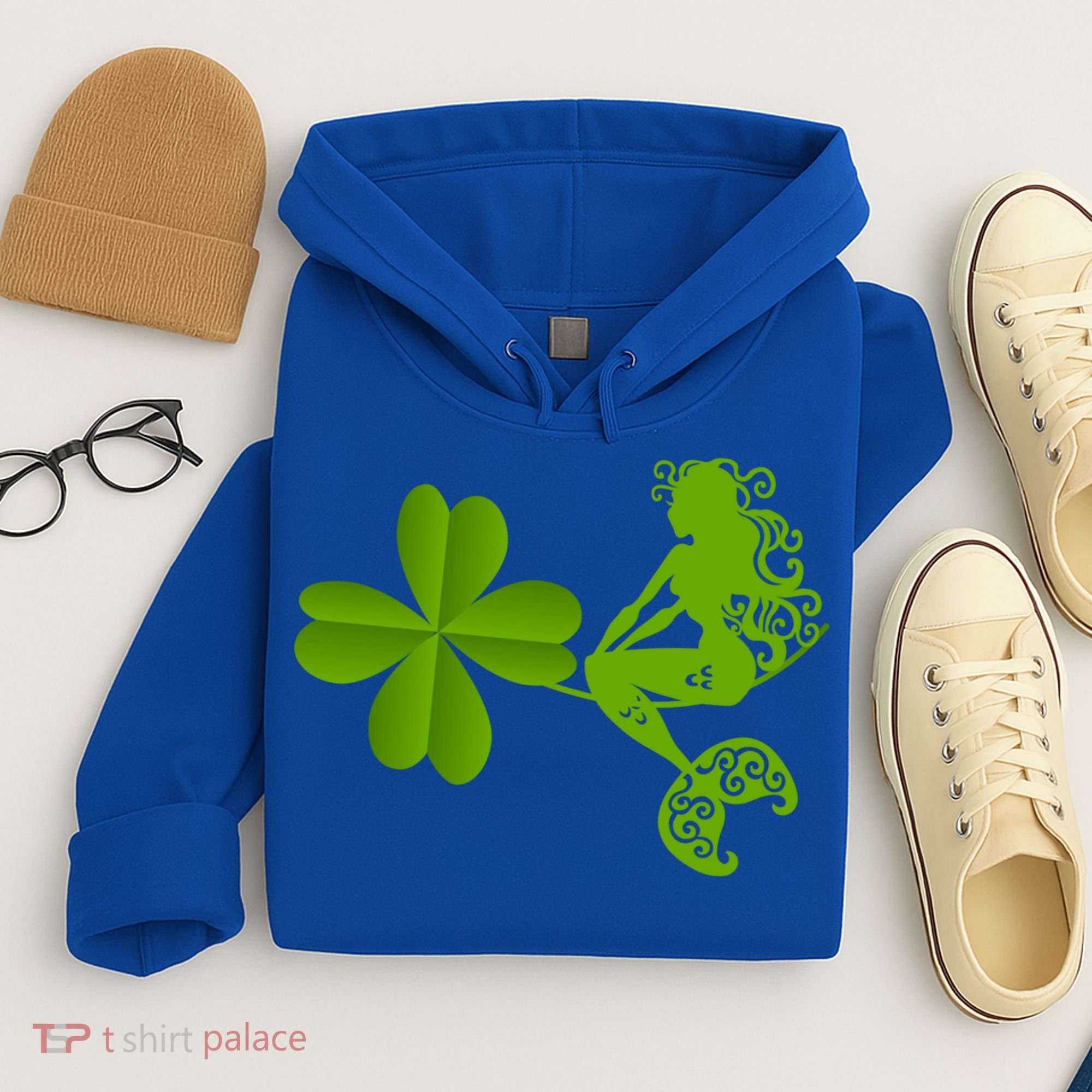 Funny Irish Mermaid Love Shamrock St Patricks Day Funny Gift Hoodie