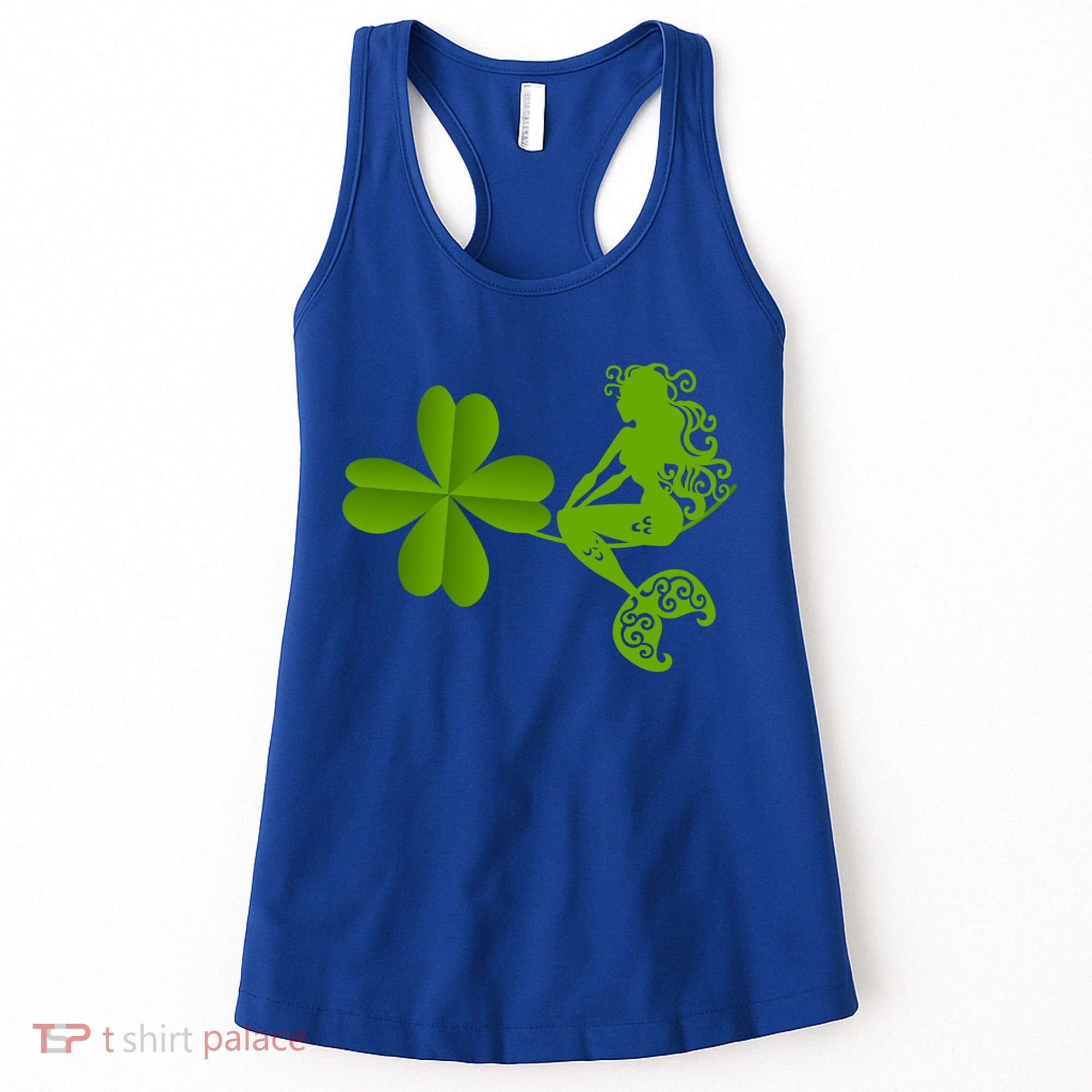 Funny Irish Mermaid Love Shamrock St Patricks Day Funny Gift Women's Tank Top