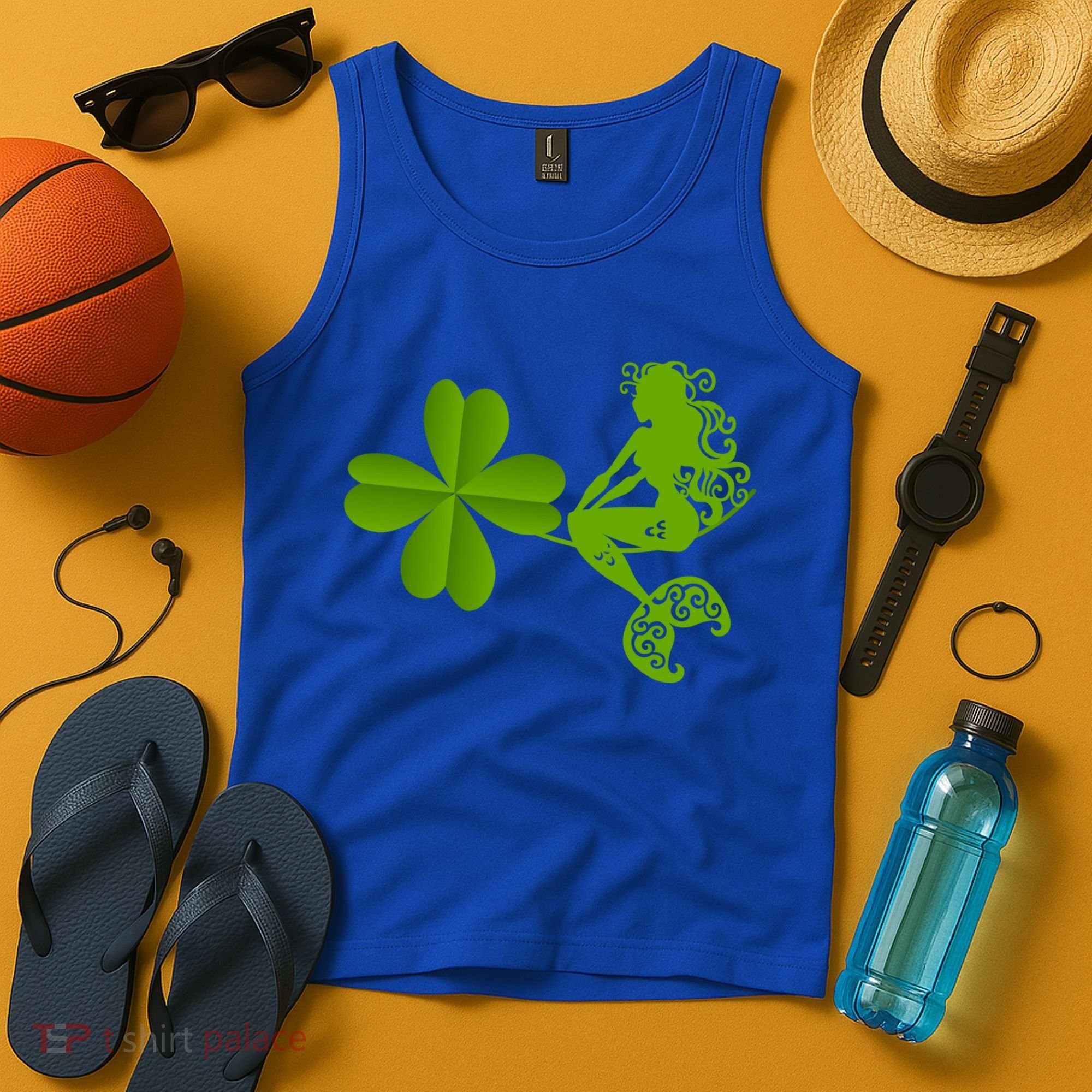 Funny Irish Mermaid Love Shamrock St Patricks Day Funny Gift Tank Top