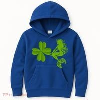 Funny Irish Mermaid Love Shamrock St Patricks Day Funny Gift Kids Hoodie thumb 0