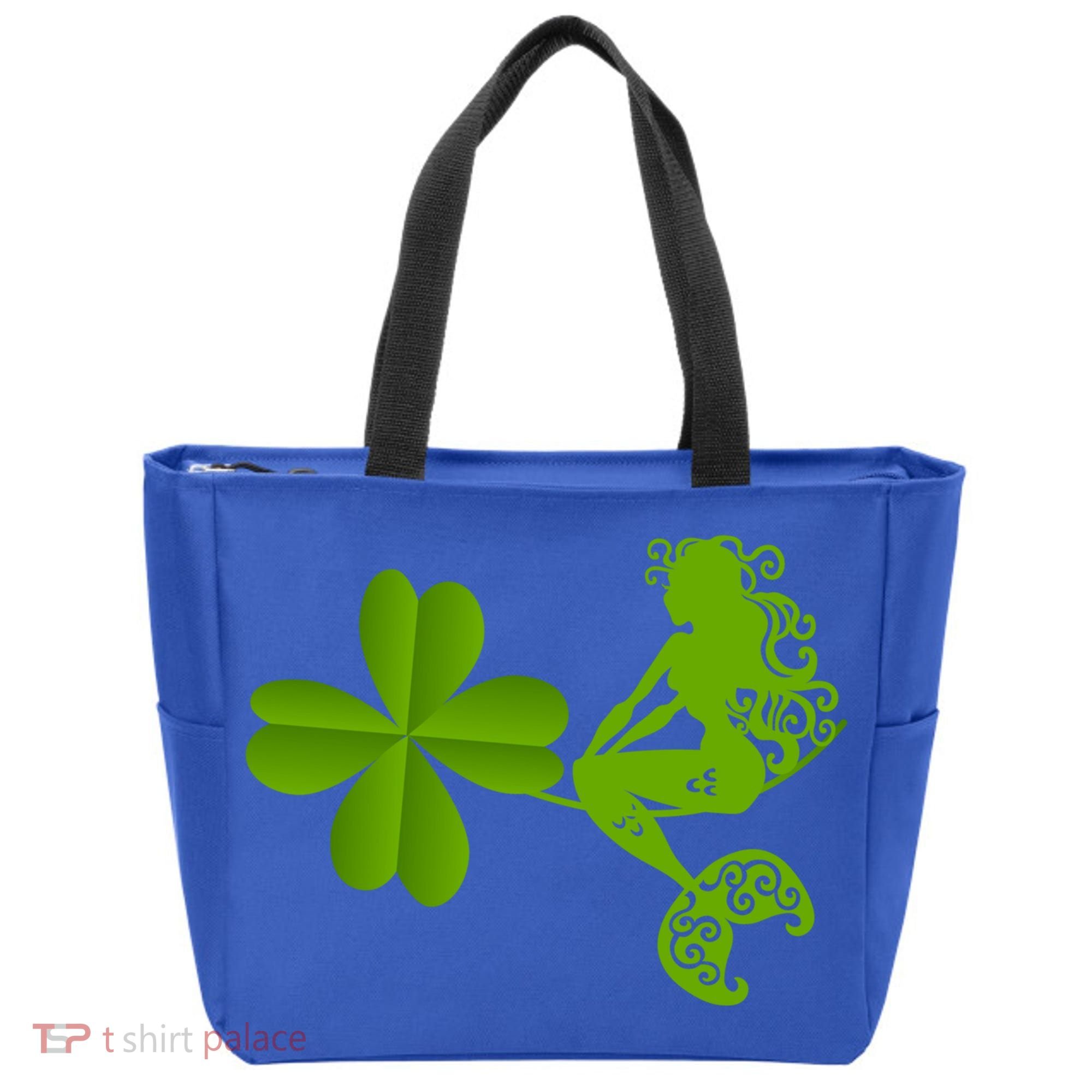 Funny Irish Mermaid Love Shamrock St Patricks Day Funny Gift Tote Bag