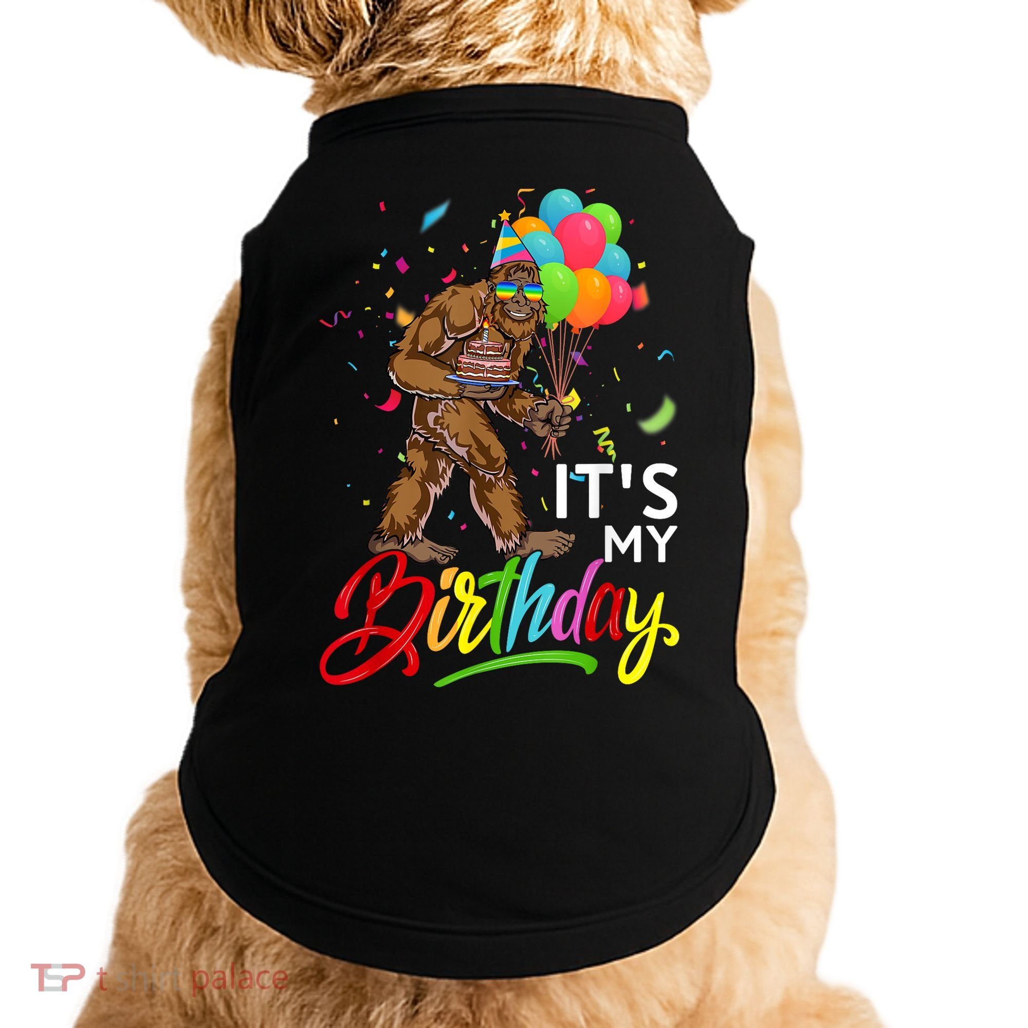 Funny ItS My Birthday Bigfoot Sasquatch Party Celebration Doggie Tank