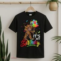Funny ItS My Birthday Bigfoot Sasquatch Party Celebration T-Shirt thumb 2