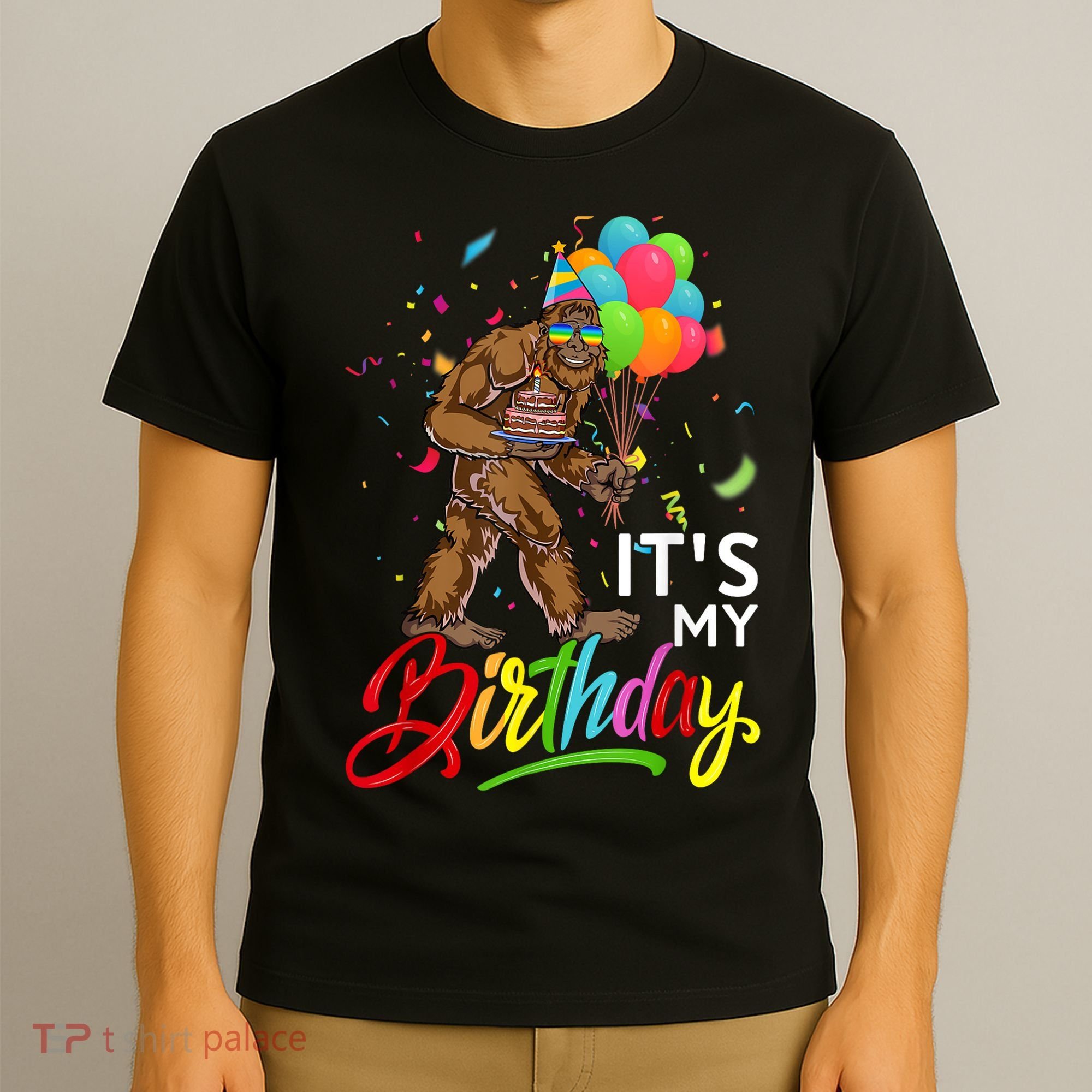 Funny ItS My Birthday Bigfoot Sasquatch Party Celebration T-Shirt