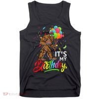 Funny ItS My Birthday Bigfoot Sasquatch Party Celebration Tank Top thumb 0