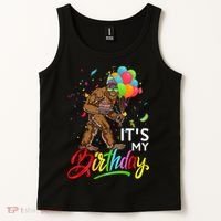 Funny ItS My Birthday Bigfoot Sasquatch Party Celebration Tank Top thumb 2