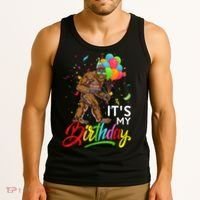 Funny ItS My Birthday Bigfoot Sasquatch Party Celebration Tank Top thumb 3