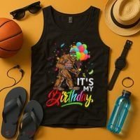 Funny ItS My Birthday Bigfoot Sasquatch Party Celebration Tank Top thumb 4