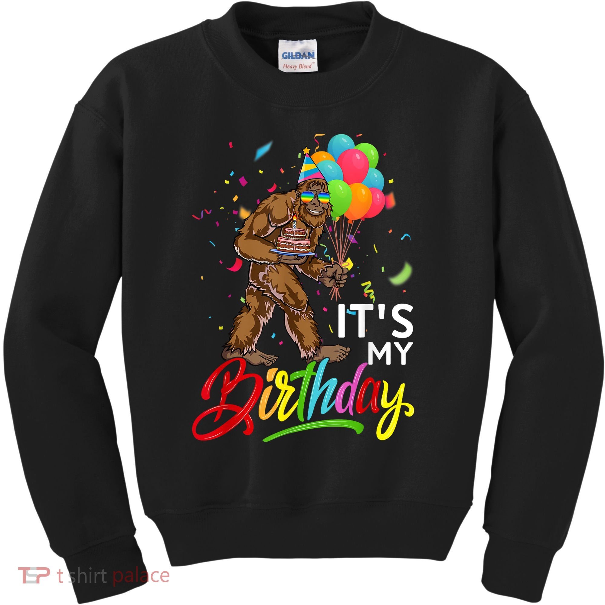 Funny ItS My Birthday Bigfoot Sasquatch Party Celebration Kids Sweatshirt