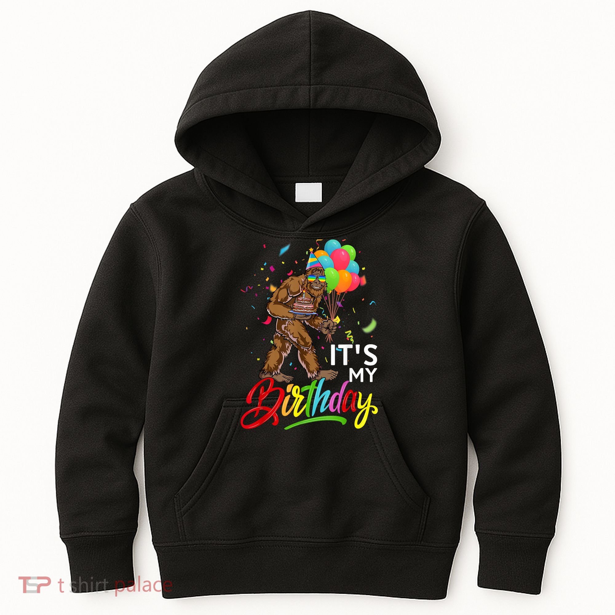 Funny ItS My Birthday Bigfoot Sasquatch Party Celebration Kids Hoodie