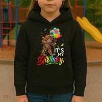 Funny ItS My Birthday Bigfoot Sasquatch Party Celebration Kids Hoodie thumb 3