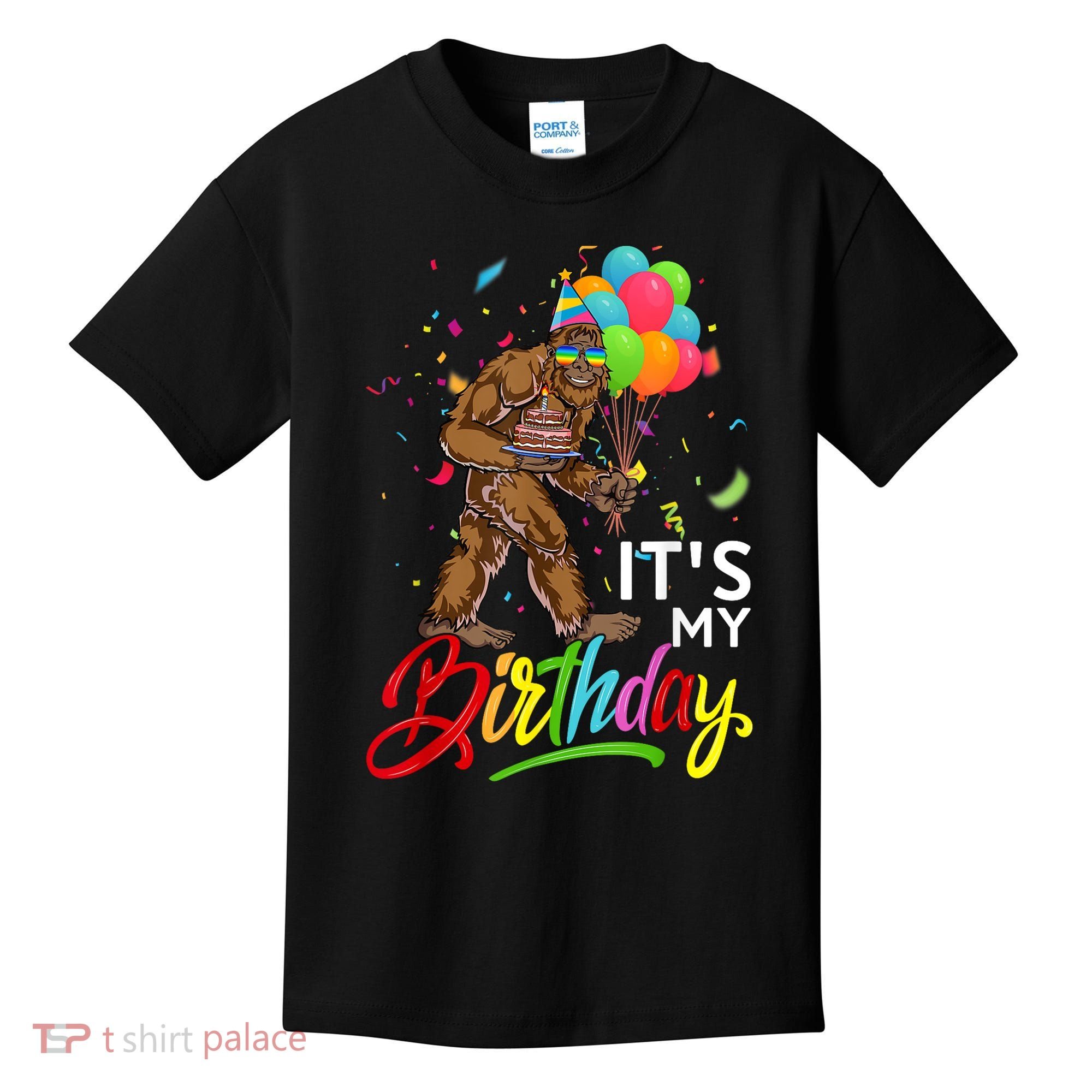 Funny ItS My Birthday Bigfoot Sasquatch Party Celebration Kids T-Shirt