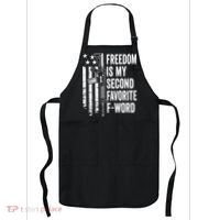 Freedom Is My Second Favorite F Word Funny Gun Joke (BACK) Apron thumb 0