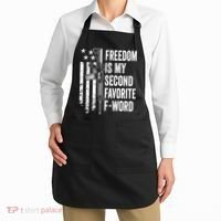 Freedom Is My Second Favorite F Word Funny Gun Joke (BACK) Apron thumb 2