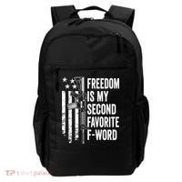 Freedom Is My Second Favorite F Word Funny Gun Joke (BACK) Backpack thumb 0