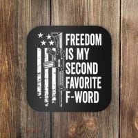 Freedom Is My Second Favorite F Word Funny Gun Joke (BACK) Coaster thumb 0