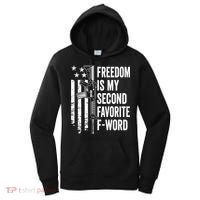 Freedom Is My Second Favorite F Word Funny Gun Joke (BACK) Women's Hoodie thumb 0