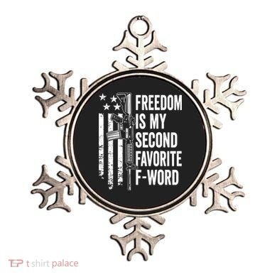 Freedom Is My Second Favorite F Word Funny Gun Joke (BACK) Ornament