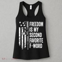 Freedom Is My Second Favorite F Word Funny Gun Joke (BACK) Women's Tank Top thumb 3