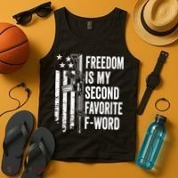 Freedom Is My Second Favorite F Word Funny Gun Joke (BACK) Tank Top thumb 4