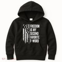 Freedom Is My Second Favorite F Word Funny Gun Joke (BACK) Kids Hoodie thumb 0