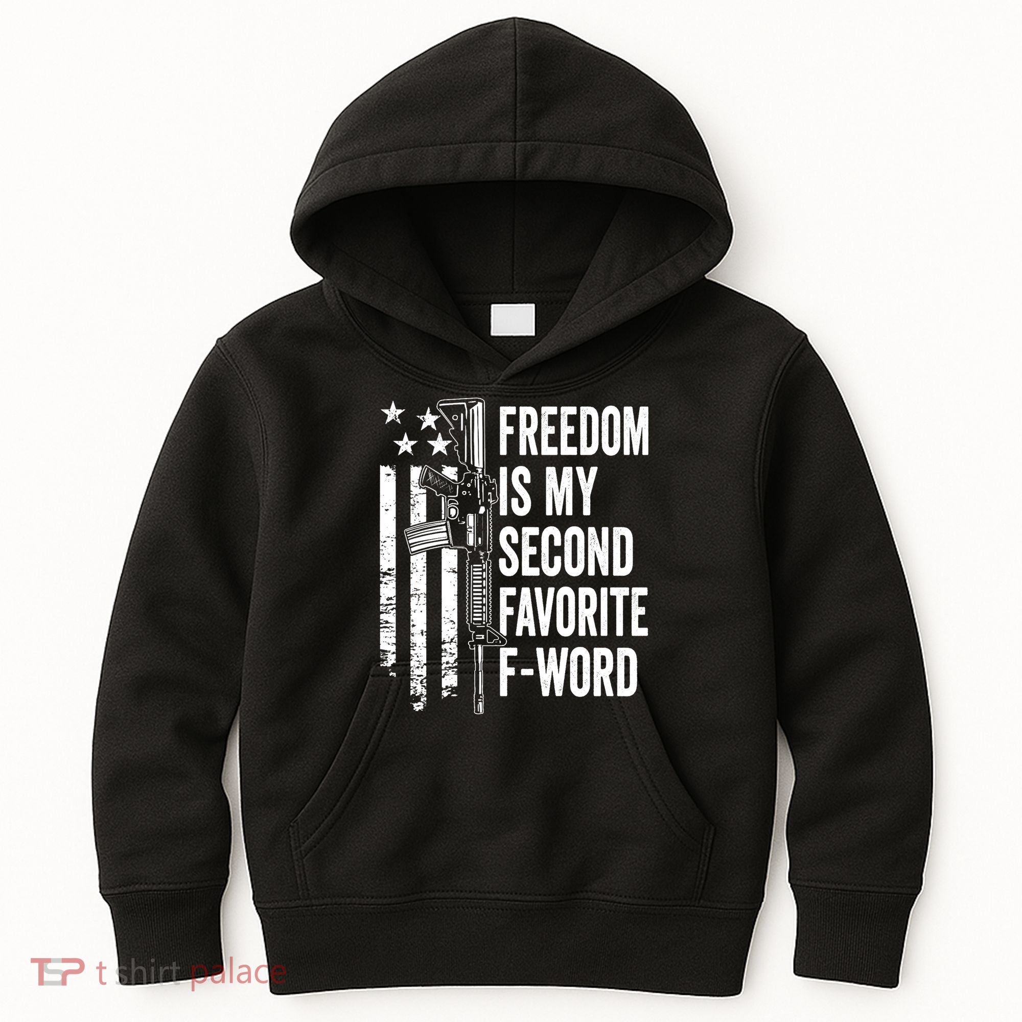 Freedom Is My Second Favorite F Word Funny Gun Joke (BACK) Kids Hoodie