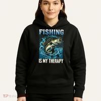 Fishing Is My Therapy Hoodie thumb 5