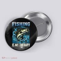 Fishing Is My Therapy Button thumb 0