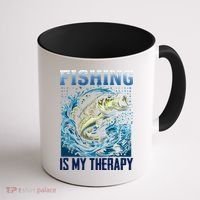 Fishing Is My Therapy Coffee Mug thumb 1