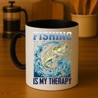 Fishing Is My Therapy Coffee Mug thumb 4