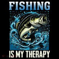 Fishing Is My Therapy Ornament thumb 1