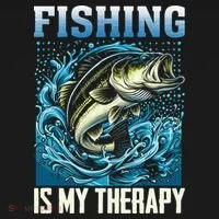 Fishing Is My Therapy Ornament thumb 1
