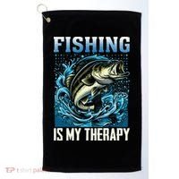 Fishing Is My Therapy Golf Towel thumb 0