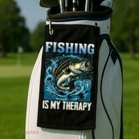 Fishing Is My Therapy Golf Towel thumb 2