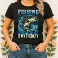 Fishing Is My Therapy Women's T-Shirt thumb 2