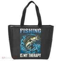 Fishing Is My Therapy Tote Bag thumb 0