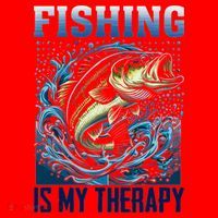 Fishing Is My Therapy Santa Hat thumb 1