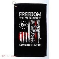 Freedom Is My Second Favorite F Word Golf Towel thumb 0