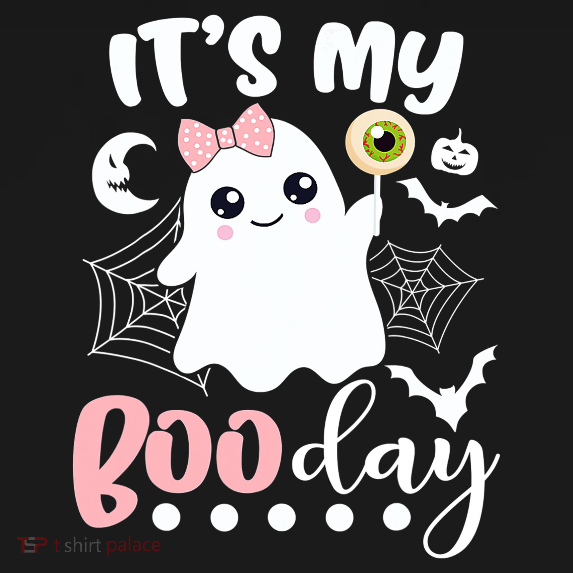 Funny Its My Boo Day Cute Halloween Birthday Ghost Pink Bow Women's Hoodie