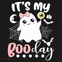 Funny Its My Boo Day Cute Halloween Birthday Ghost Pink Bow Mousepad thumb 1