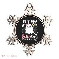 Funny Its My Boo Day Cute Halloween Birthday Ghost Pink Bow Ornament thumb 0