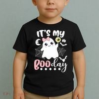 Funny Its My Boo Day Cute Halloween Birthday Ghost Pink Bow Toddler T-Shirt thumb 2