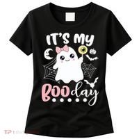 Funny Its My Boo Day Cute Halloween Birthday Ghost Pink Bow Women's T-Shirt thumb 0