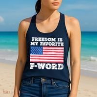 Freedom is my Favorite F Word Liberty conservative America Women's Tank Top thumb 2
