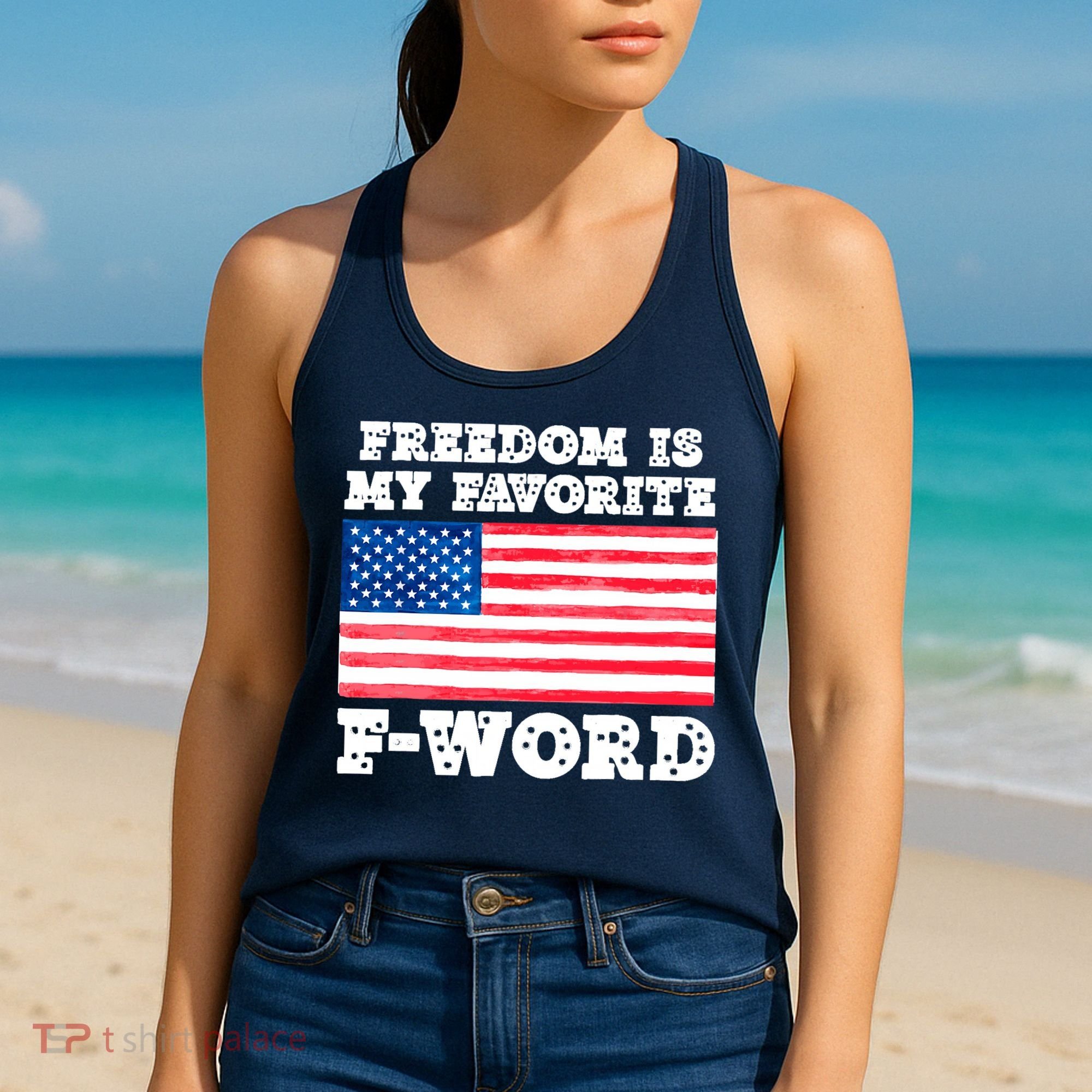 Freedom is my Favorite F Word Liberty conservative America Women's Tank Top