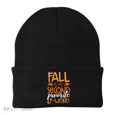 Fall Is My Second Favorite F Word Funny Autumn Gift Beanie