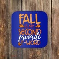 Fall Is My Second Favorite F Word Funny Autumn Gift Coaster thumb 0
